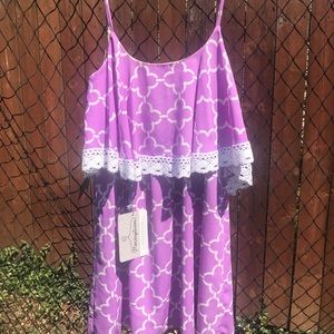 BOUTIQUE Monday Dress Lilac Lace Layered dress